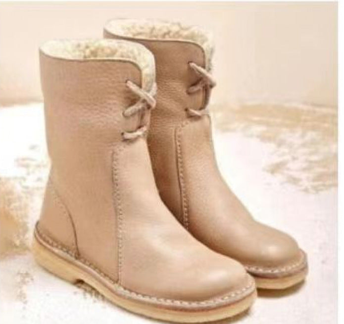 Ortopedyczne wodoodporne skórzane buty śniegowe