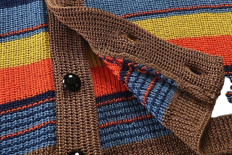 2023-as új őszi-téli férfi színes hajtókás pulóver