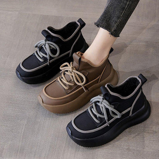 Téli puha bőr alkalmi Martin csizma nőknek