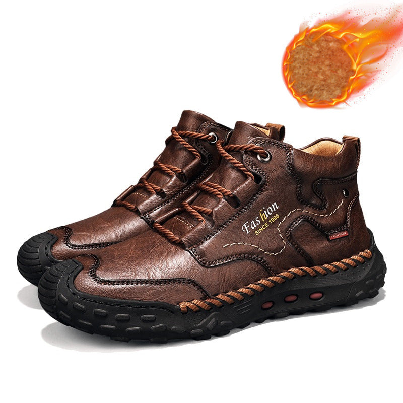 Férfi, kézzel varrott fűzős túracipő