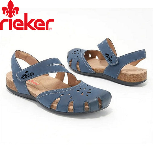Új Rieker® női szandál borjúbőrből a kényelemért és az ívelt tartásért, ideális kültéri használatra.