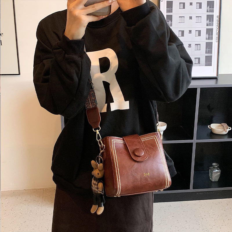 👜Vintage stílusú táska állítható, szélesebb vállpánttal