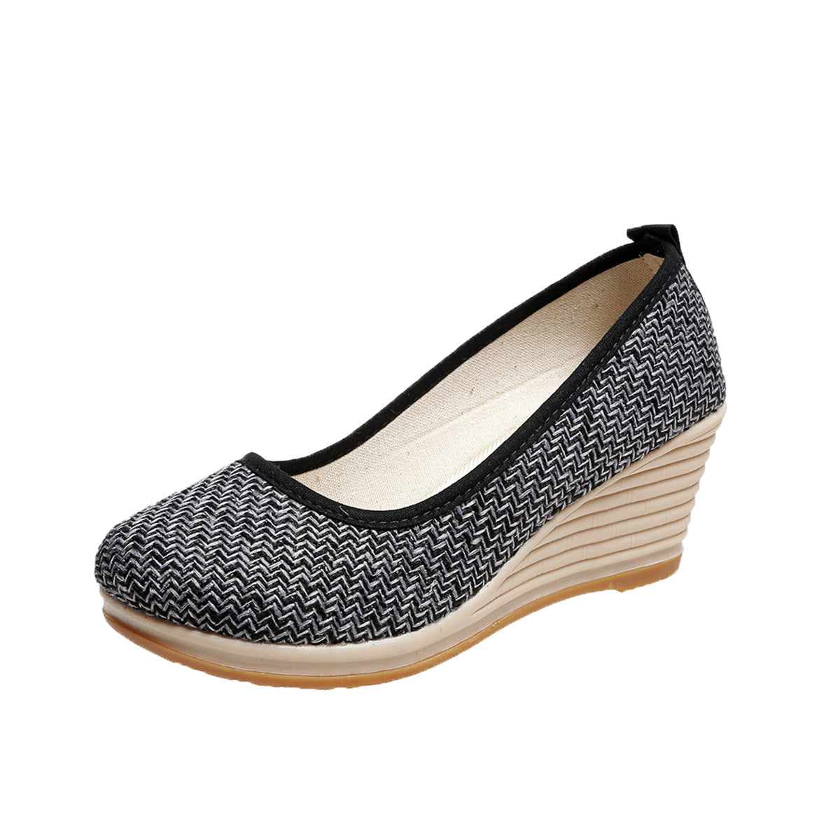 Egyszínű vászon lapos sarkú cipő, női alkalmi cipők