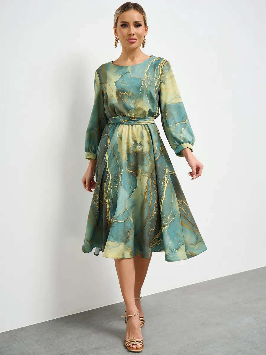 Ruha női női ruha francia hosszú ujjú derékrészben derékkal