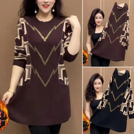 🍁 【M-4XL】 2024 Új őszi-téli divatos kötött pólók mintával