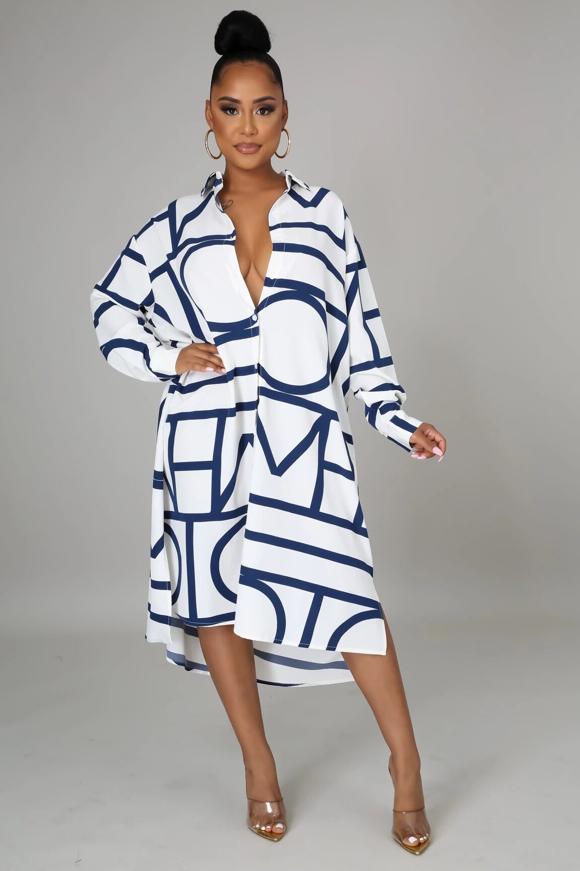 Absztrakt mintás ingruha