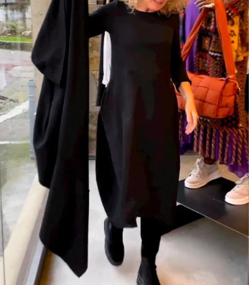 👗✨[S-3XL]Egyszínű hálós hosszú ruha