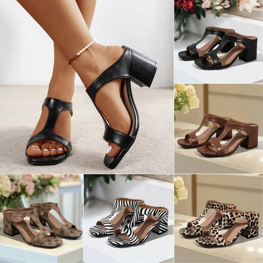 [35-42] Proste i eleganckie sandały na grubym obcasie (6,5 cm)