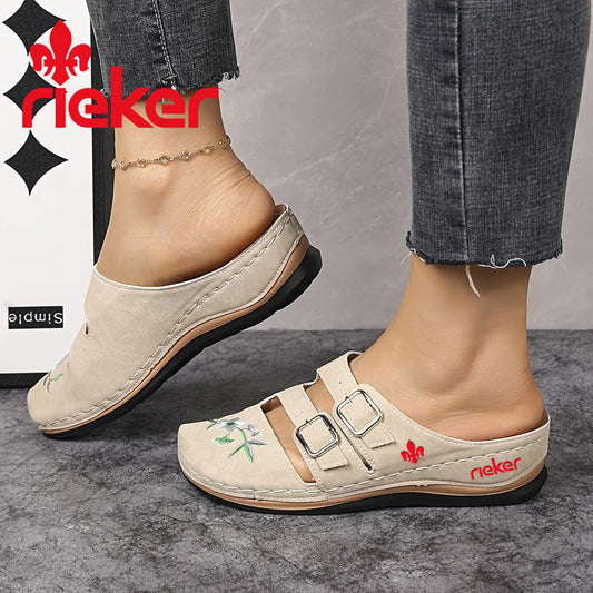 RIEKER hímzett, lélegző ékszandál