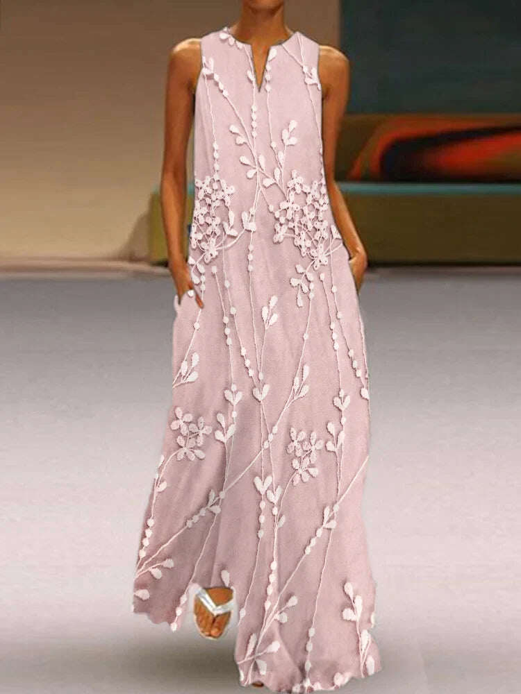 Elegáns és lendületes hosszú ruha virágokkal hímzett csipkével