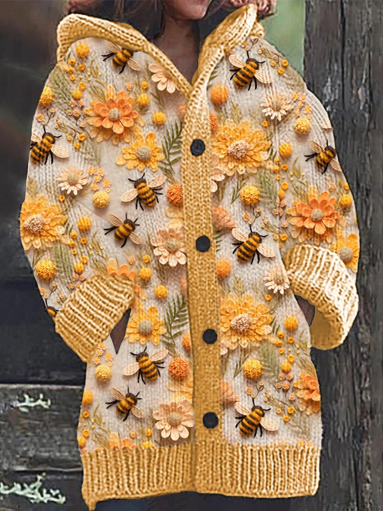 Elegáns, hangulatos kardigán hímzett virágokkal
