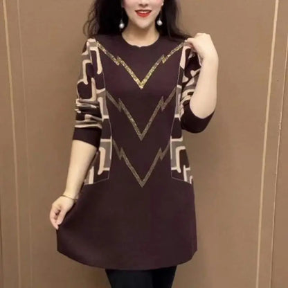 🍁 【M-4XL】 2024 Új őszi-téli divatos kötött pólók mintával