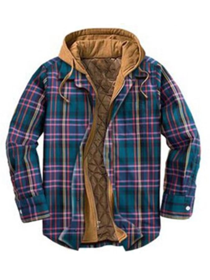 WEBHELYEM  Férfi őszi, téli kapucnis, vastagított cipzáras hamis kétrészes bélelt dzseki