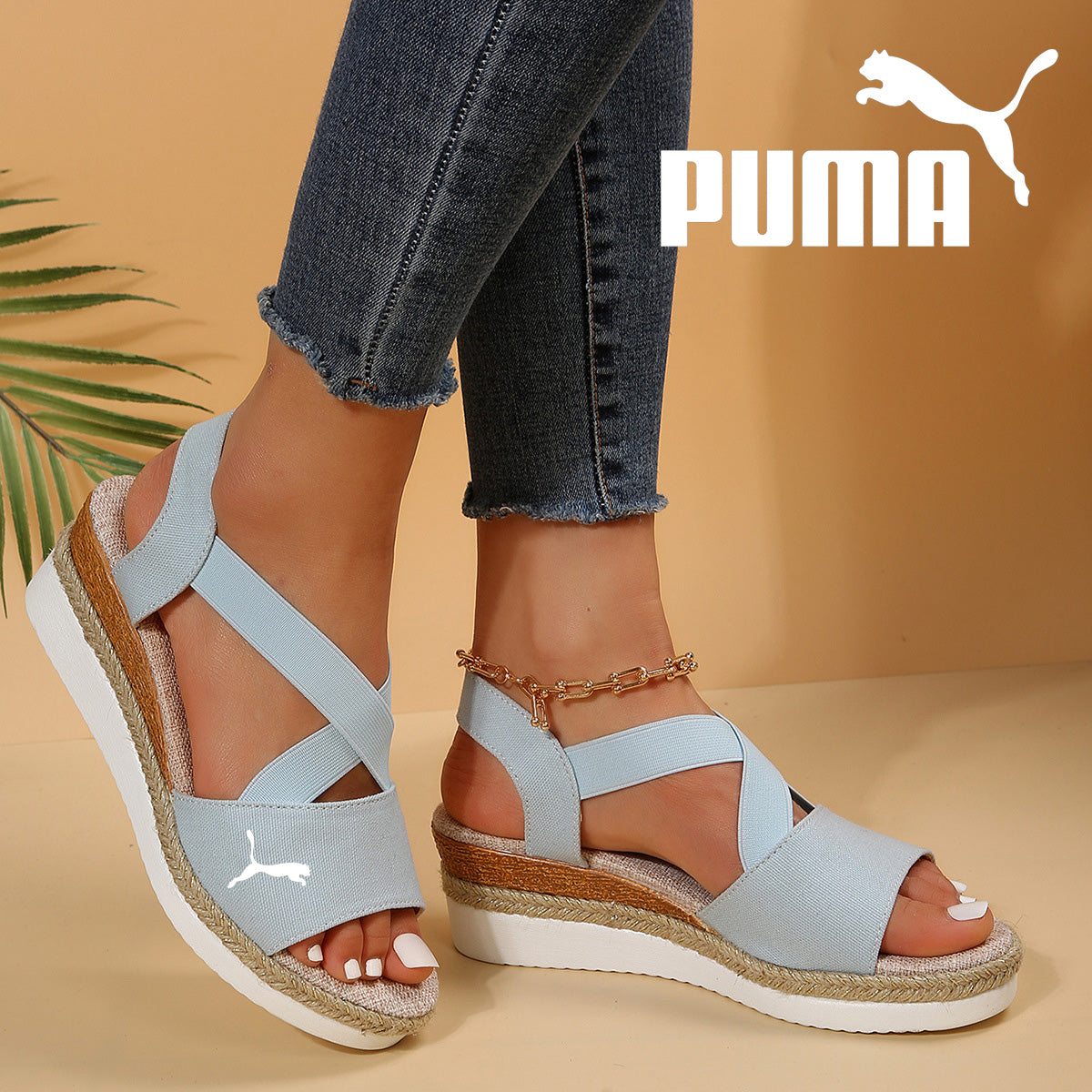 PUMA® Lélegző Éktalpú Platform Szandálok