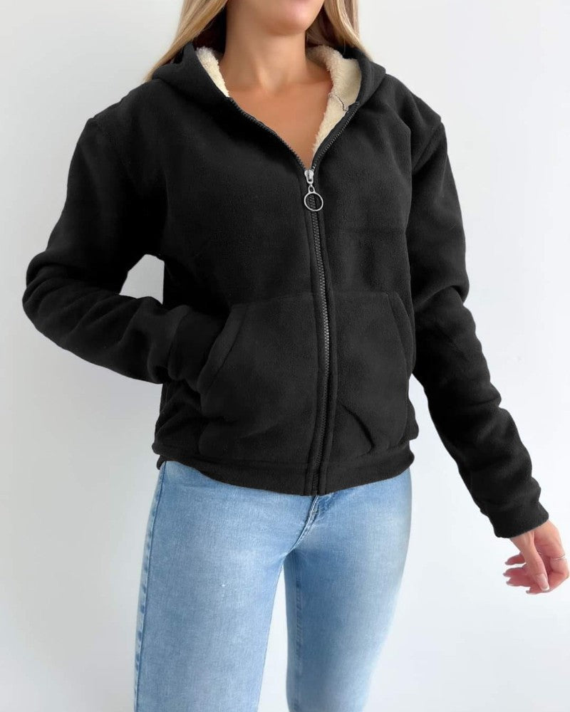 Thermal kapucnis pulcsi cipzáras kenguru zsebbel és polár béléssel