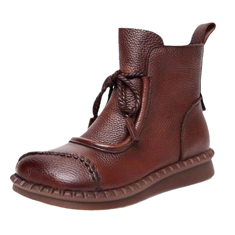 Őszi és téli puha bőr vintage kézzel készített őszi és téli csizma