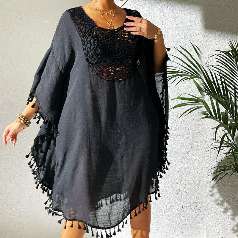 Resort Sunset ruha rojtokkal és kerek nyakú