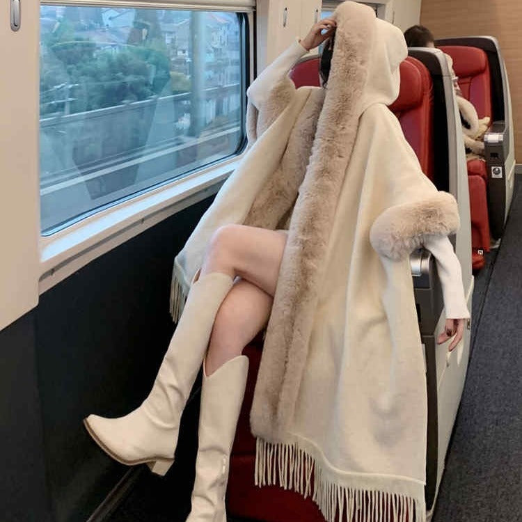 2024. ÚJ, ŐSZI TÉLI RETRÓ ELLENŐRZŐS SÁL DESIGN SZÖRMES KÖPÖS KABÁT