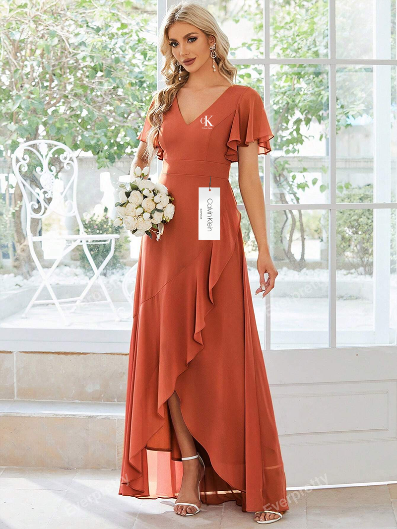 Pillangós ujjú sifon ruha 2025-ből