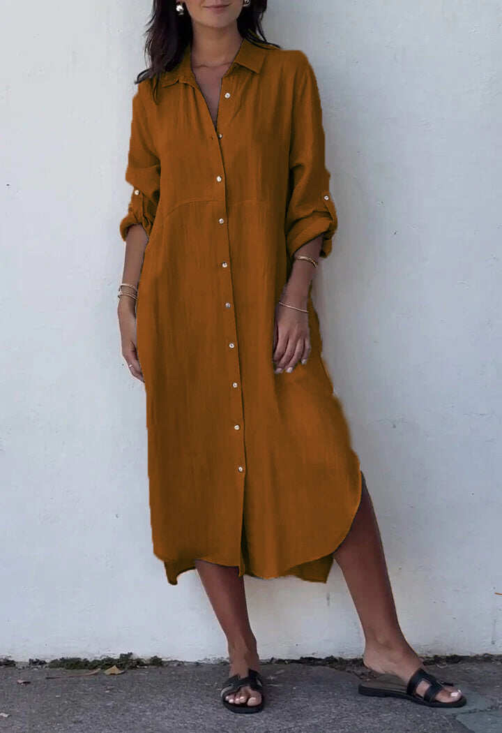 Lapel Egysoros bő ruha