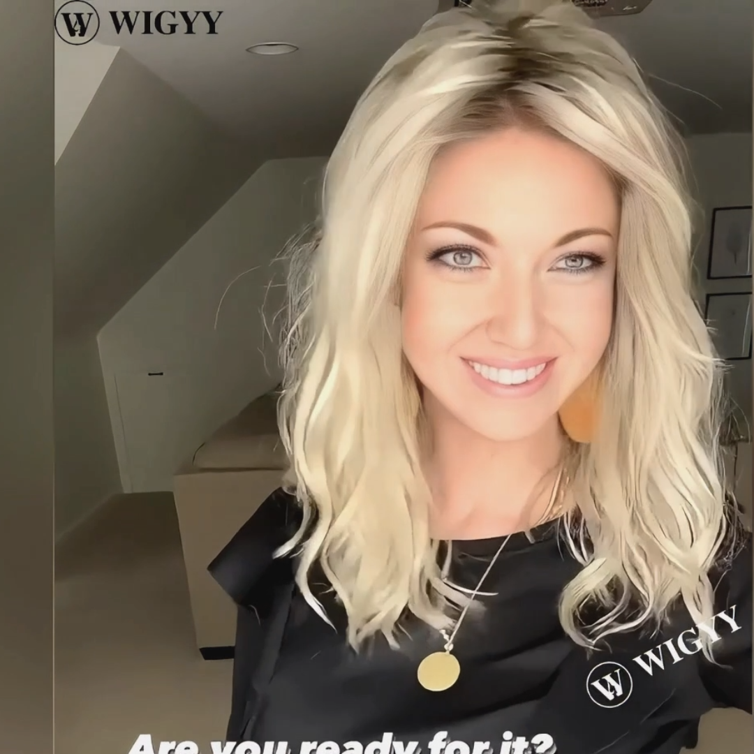 Szőke kiemelések, könnyű, puha paróka