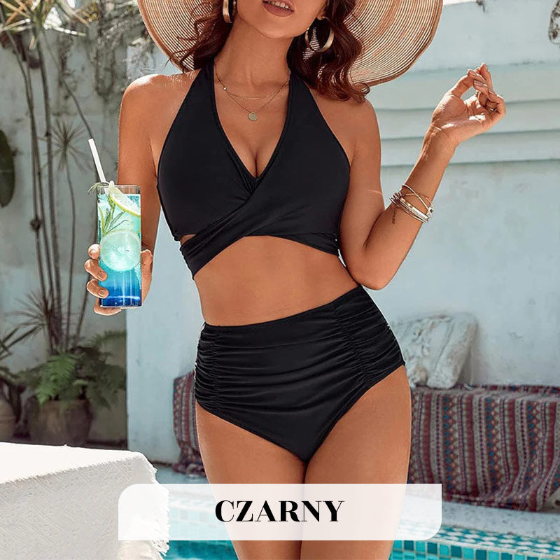 💥👙Hasszabályozó fürdőruha visszafogott, magas derekú bikiniszett