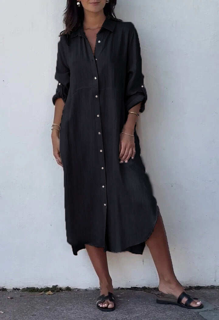 Lapel Egysoros bő ruha