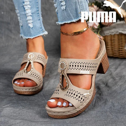 PUMA új nyári női szandál vastag sarokkal