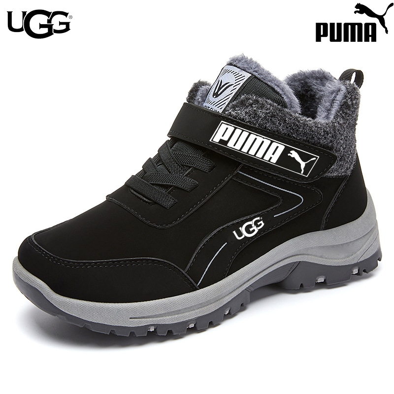 UGG&PUMA női hótaposó, túrabakancs, bársony, vastag rövid csizma