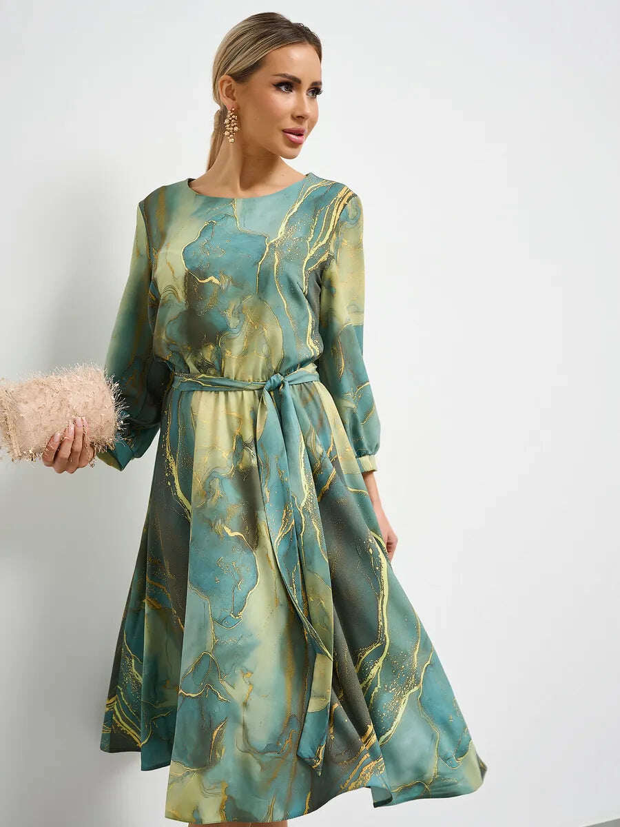 Ruha női női ruha francia hosszú ujjú derékrészben derékkal