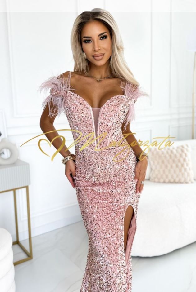 🎉 Rendeld meg most és spórolj 49%-ot 🎁Bársonyos sellő flitteres estélyi ruha