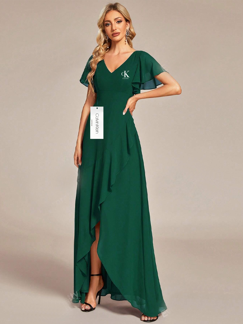 Pillangós ujjú sifon ruha 2025-ből