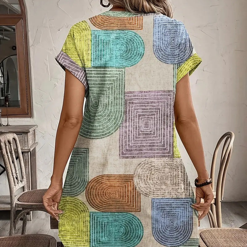 🌺【 S-2xl】 Színes mintás ruha