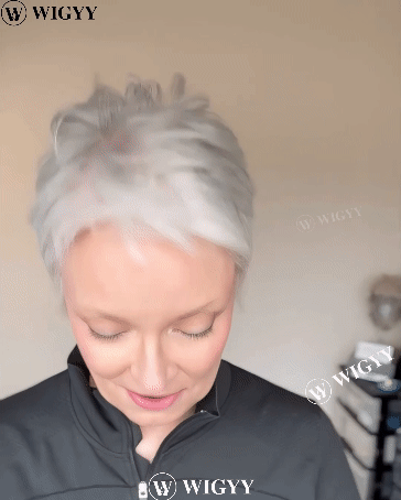 Wigyy Sleek Grey Straight Bob paróka