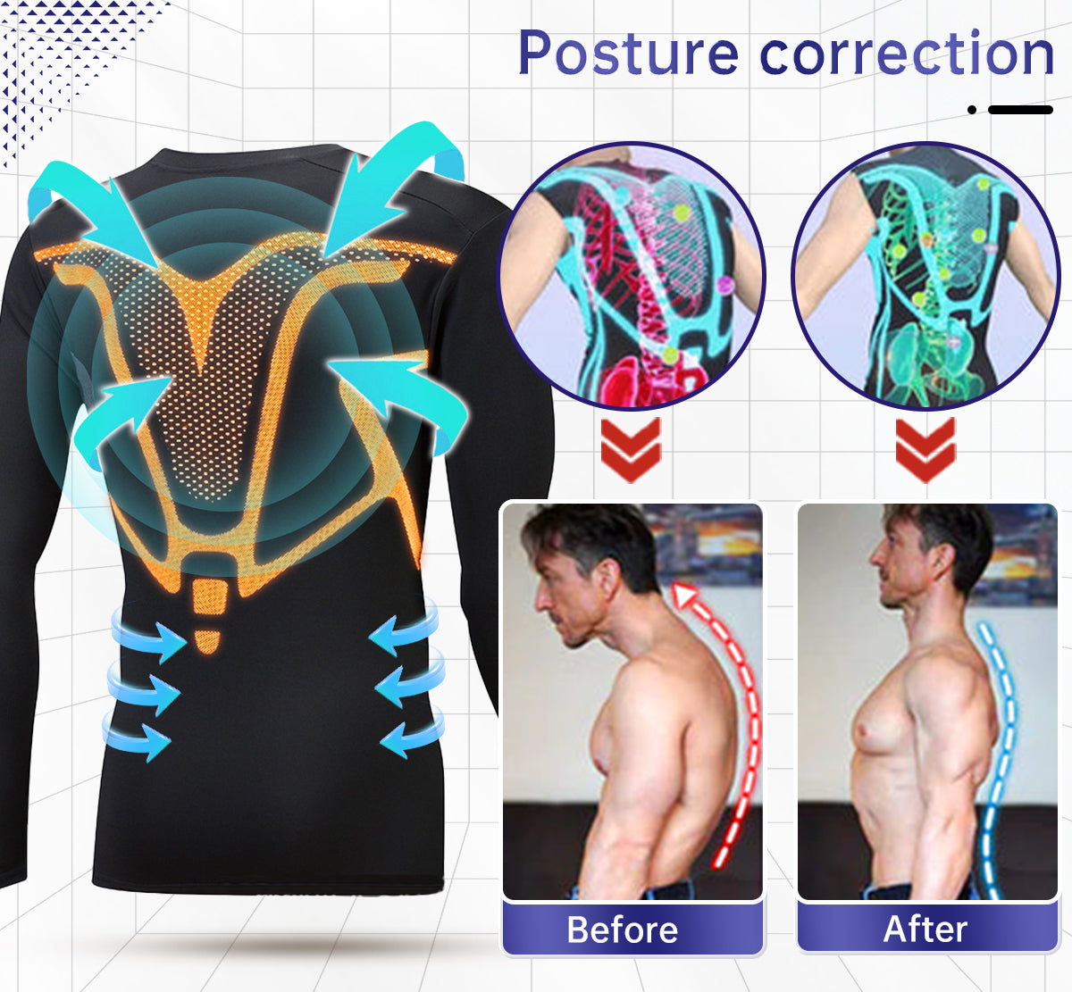 SUGOOLA™ INFRAVÖRÖS TOURMALIN MÁGNESES FÉRFI FÉRHETŰ