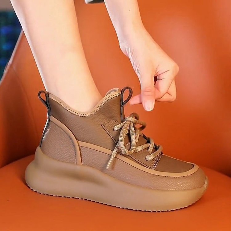 Téli puha bőr alkalmi Martin csizma nőknek