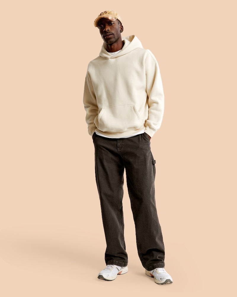 Uniszex, túlméretezett, vállpántos kapucnis kapucnis pulóver