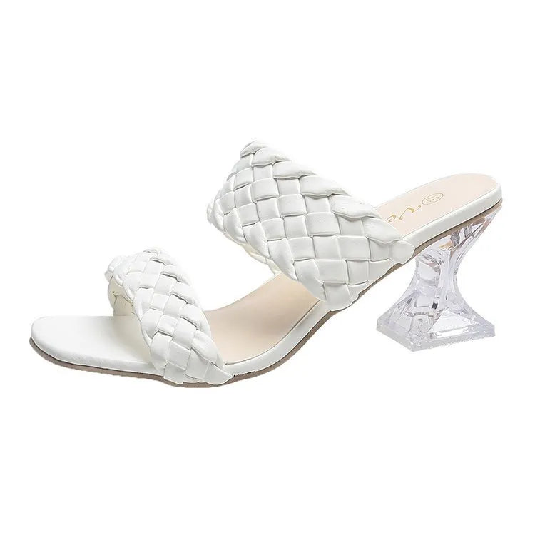 【36-43】 Kristály magas sarkú papucs