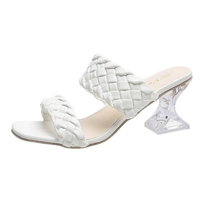 【36-43】 Kristály magas sarkú papucs