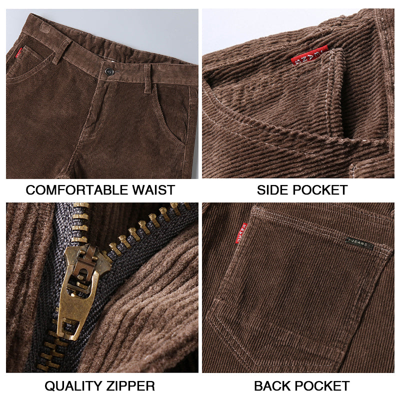 Férfi klasszikus szabású kordbársony nadrág