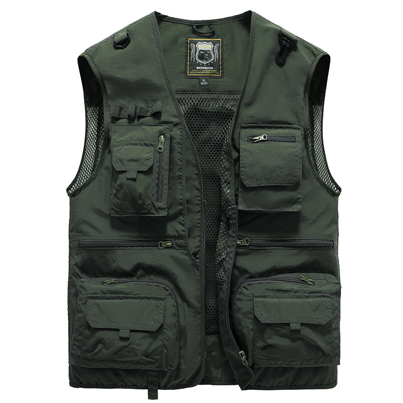 2023 Tool Vest Multi-Pocket Vest Férfi Vékony szakaszú dzseki mellény