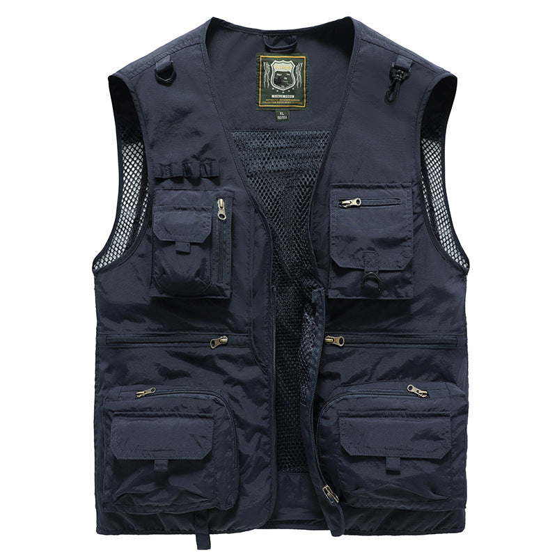 2023 Tool Vest Multi-Pocket Vest Férfi Vékony szakaszú dzseki mellény