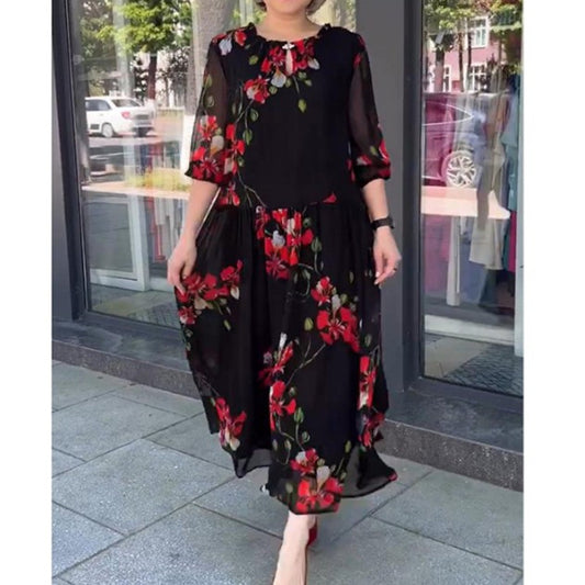 2023-as új divatos molett mintás ruha