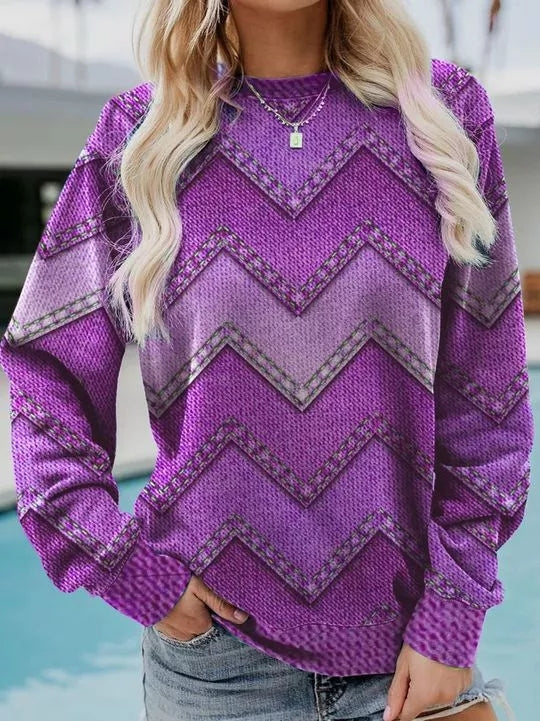 Geometrikus mintás farmer pulóver