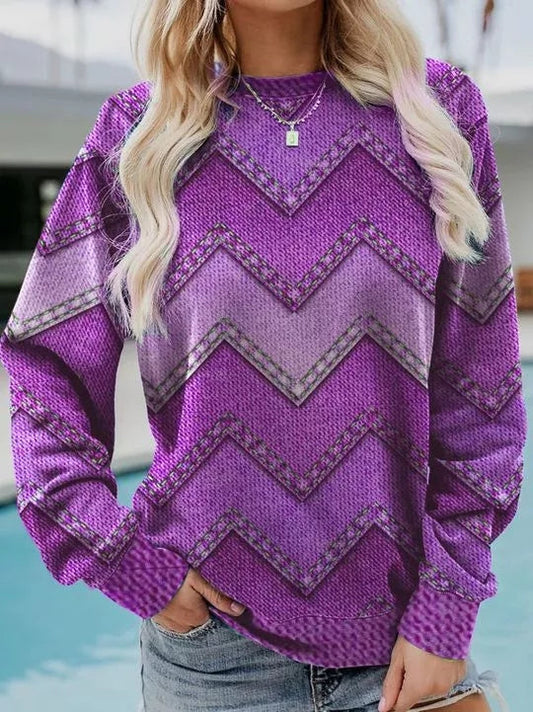 Geometrikus mintás farmer pulóver