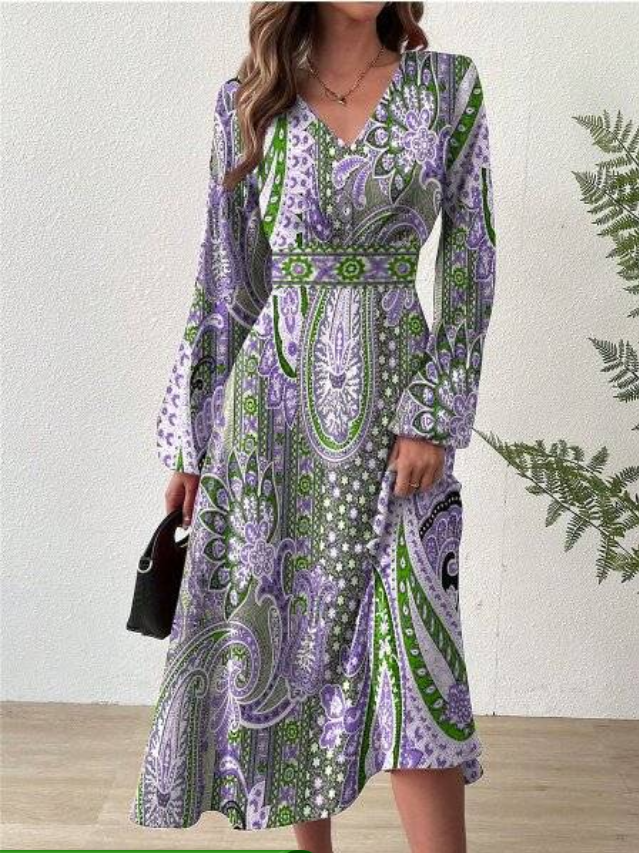 2024-es új stílusú elegáns és elegáns karcsúsító V-nyakú ruha