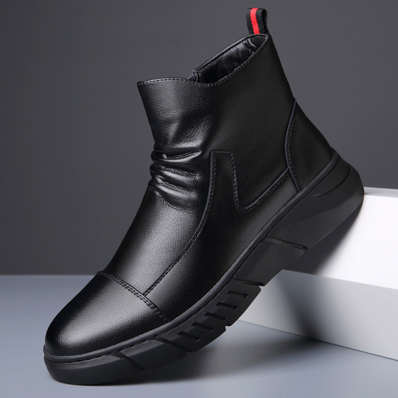 Kézzel készített olasz Martin csizma valódi bőrből cipzárral