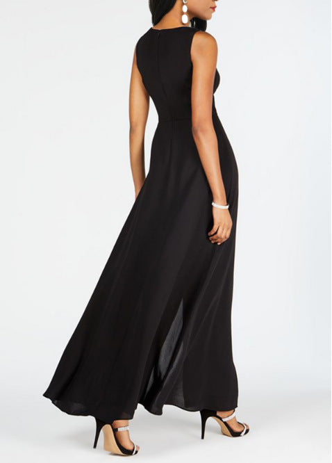 [S-3XL]Selyem tejszerű selyem patchwork ujjatlan kombiné