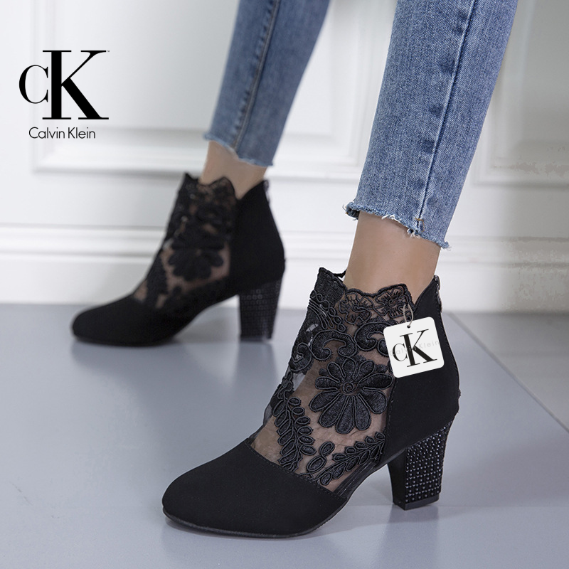 2024 női divatos csipkehálós magassarkú szandál