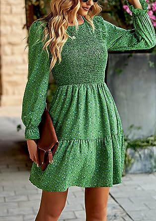 Virágos bohém elegáns ruha, hosszú ujjal